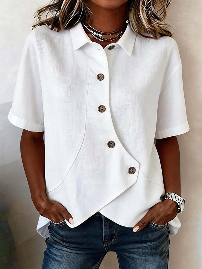 Mila™ | Comfortabele Korte Mouw Blouse