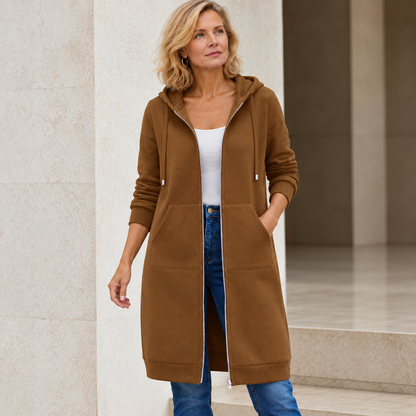 Esmee™ | Lange Fleece Jas Met Capuchon En Rits