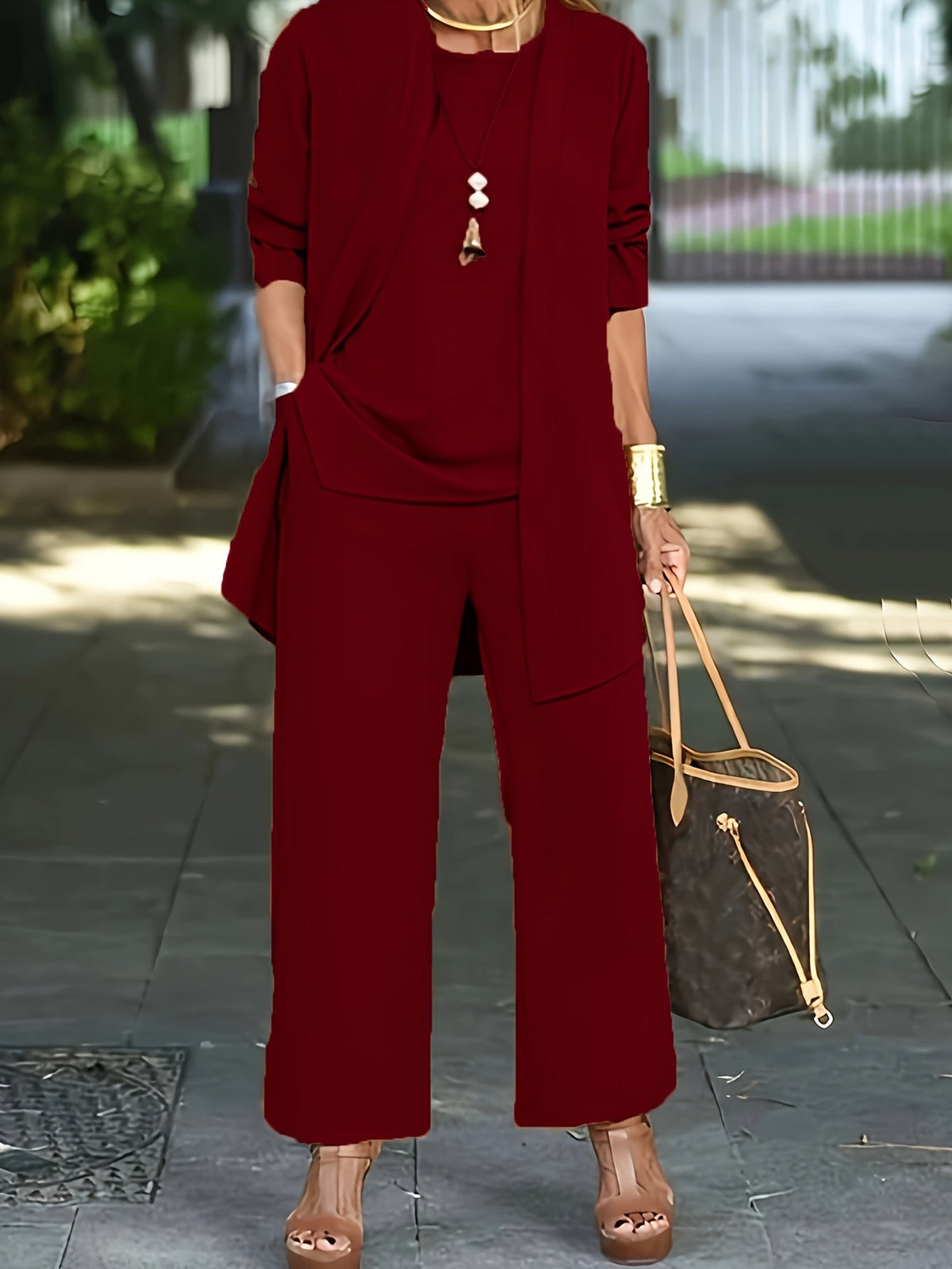 Cilla™ | Chique driedelige set in effen kleur 5