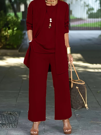 Cilla™ | Chique driedelige set in effen kleur 5