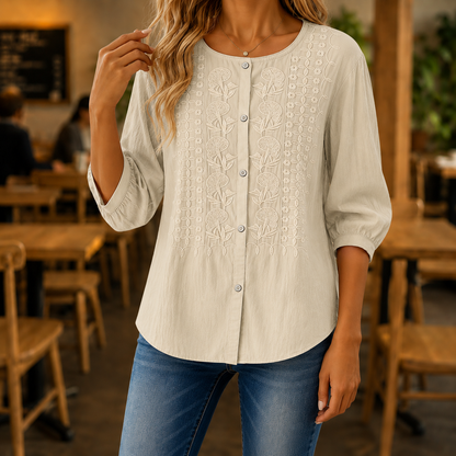 1 + 1 free Amelie™ | Elegante Geborduurde Blouse