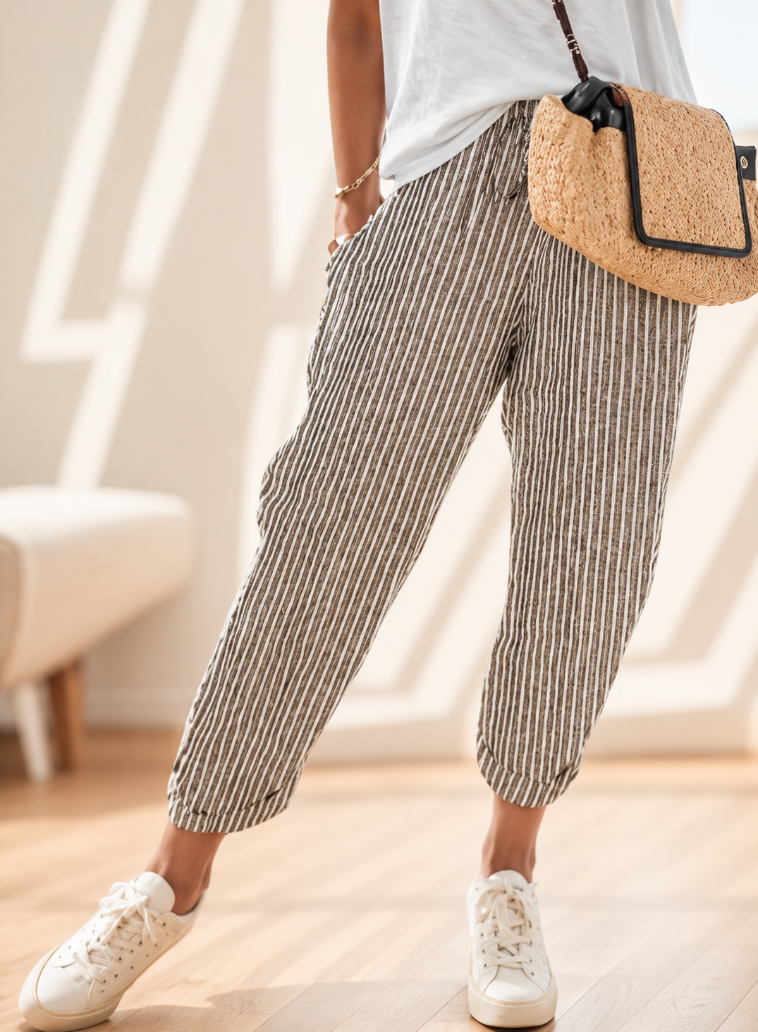 Nora™ | Comfortabele Gestreepte Broek