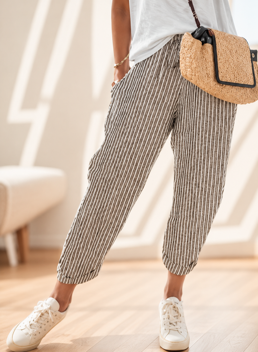 Nora™ | Comfortabele Gestreepte Broek