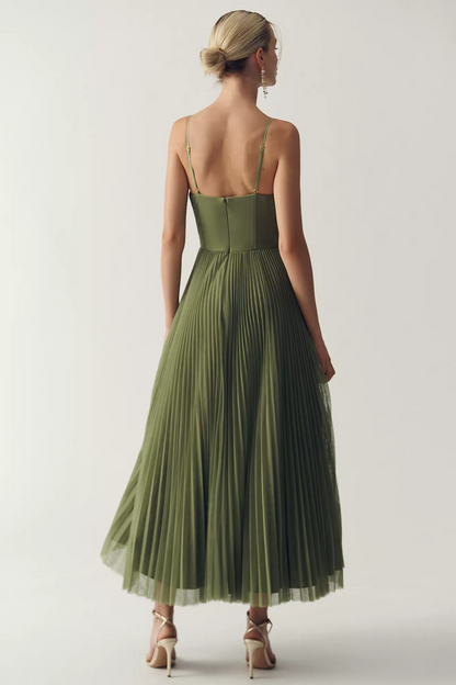 Lisette™ | Elegante Buikbedekkende Geplooide Maxi Jurk