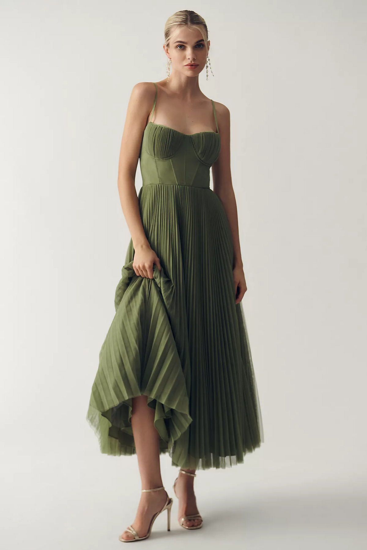 Lisette™ | Elegante Buikbedekkende Geplooide Maxi Jurk