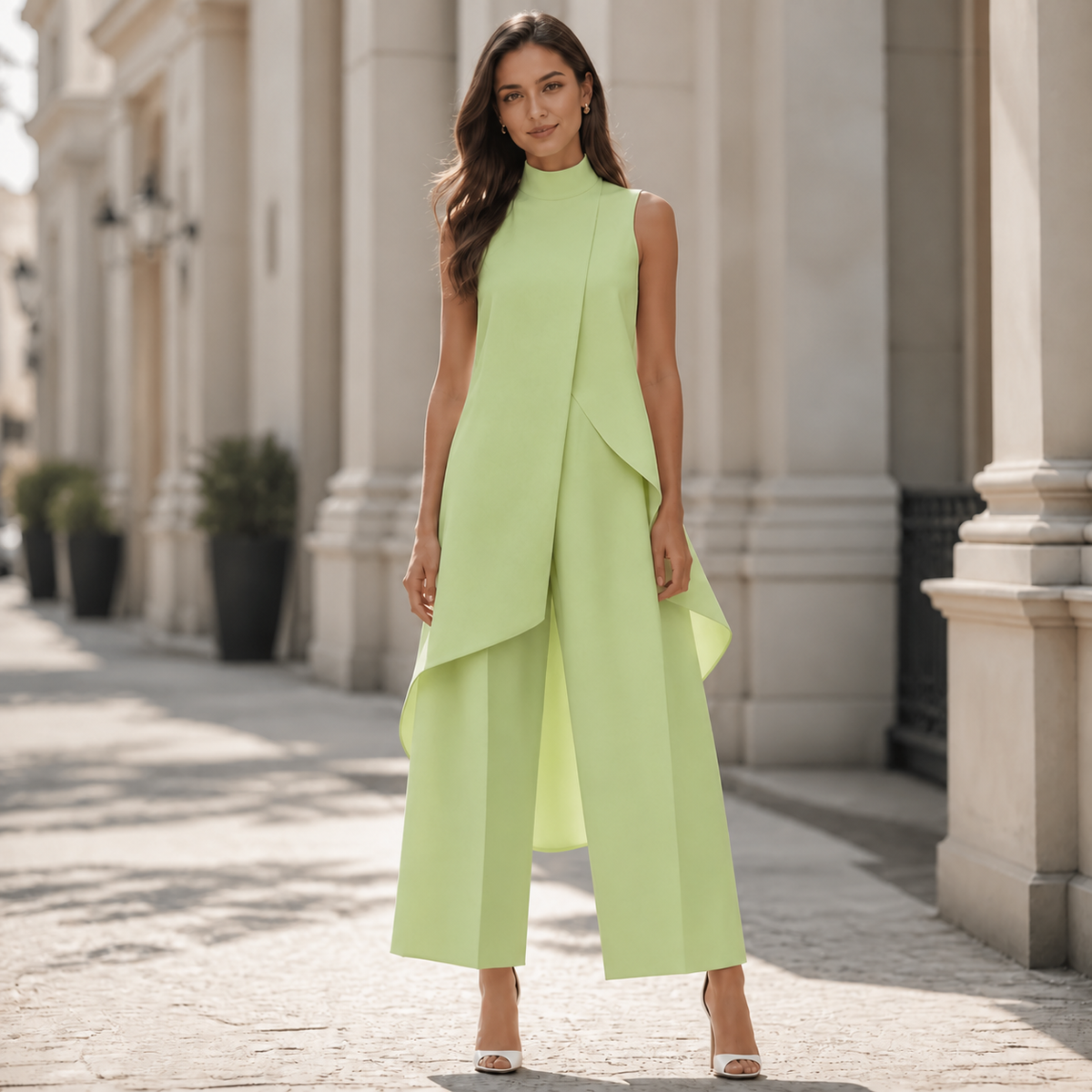 Leni™ | Elegante Mouwloze Set Met Wijde Broek 9