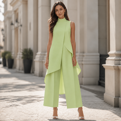 Leni™ | Elegante Mouwloze Set Met Wijde Broek 9