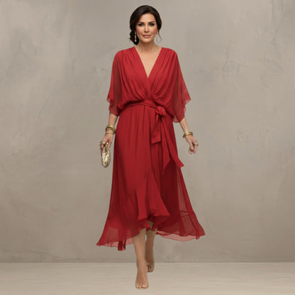 Marta™ | Elegante Chiffon Midi Jurk