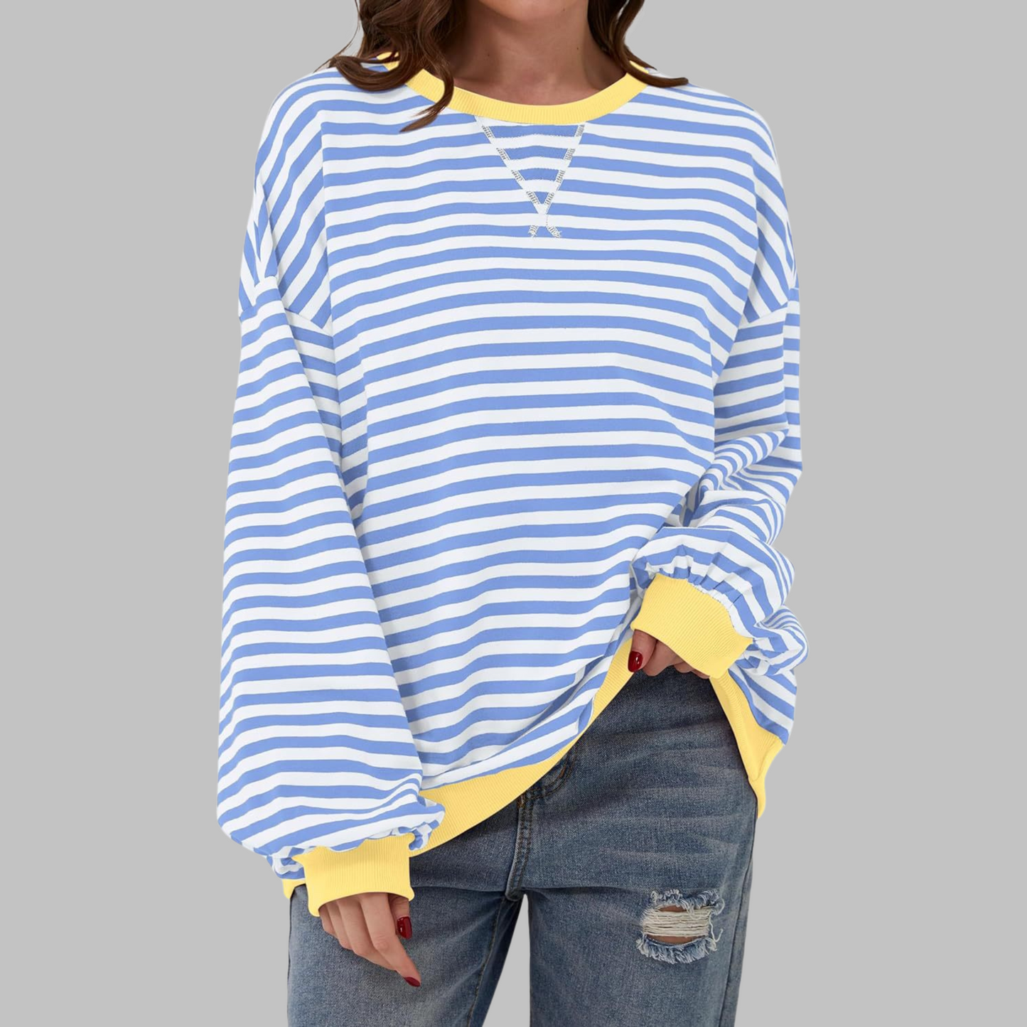 Juna™ | Casual gestreepte relaxte sweater