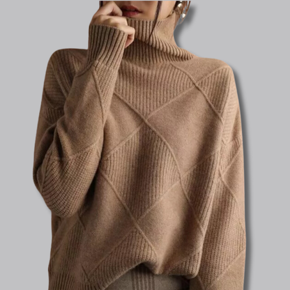 Astrid™ | Zachte coltrui met ruitpatroon 7