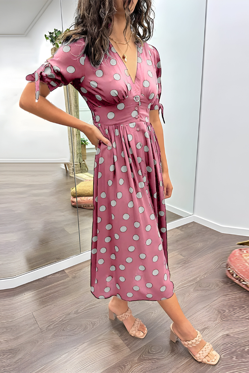 Noria™ | Elegante stippenjurk