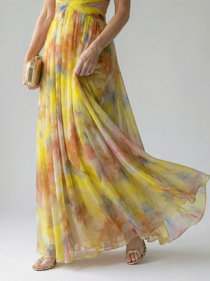 Vivienne™ | Maxi Jurk met Buikcamouflerende Print