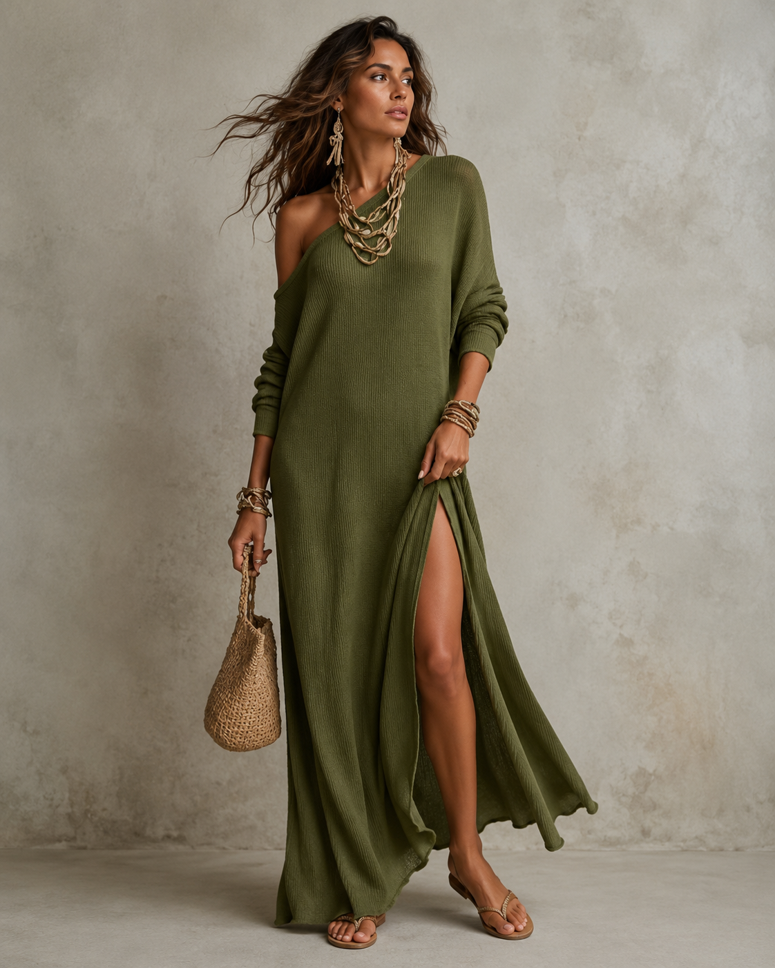 Keara™ | Elegante Off Shoulder Maxi Jurk