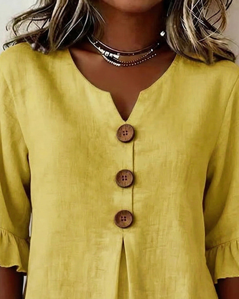 Amelie™ | Buikcamouflerende Blouse Met Knopen