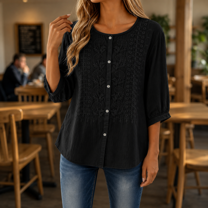 1 + 1 free Amelie™ | Elegante Geborduurde Blouse
