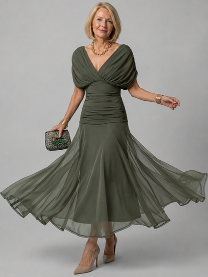 Evelina™ | Elegante Buikcamouflerende Maxi Jurk