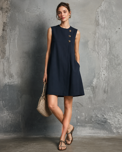 Isaline™ | Elegante Jurk Met Isometrische Knopen