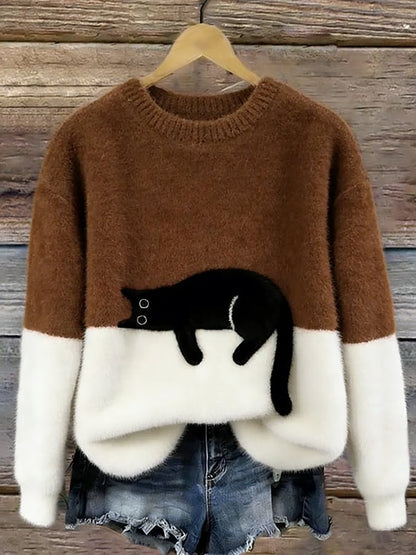 Paula™ | Zachte Oversized Trui Met Kattenprint