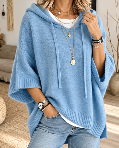 Norie™ | Comfortabele Gebreide Poncho Met Capuchon
