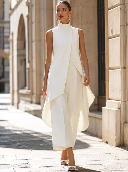 Leni™ | Elegante Mouwloze Set Met Wijde Broek 2