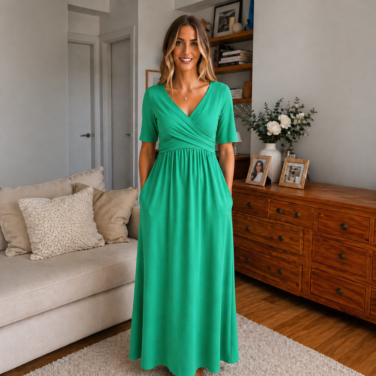 Zeno™ | Elegante Wikkel Maxi Jurk
