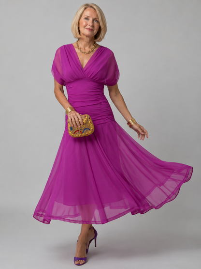 Evelina™ | Elegante Buikcamouflerende Maxi Jurk