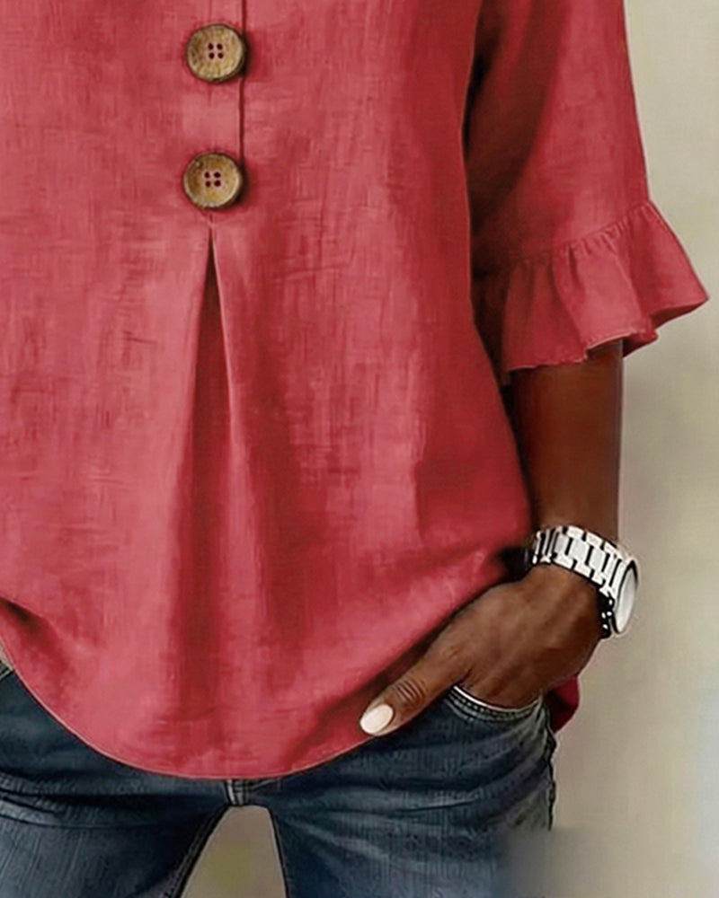 Amelie™ | Buikcamouflerende Blouse Met Knopen