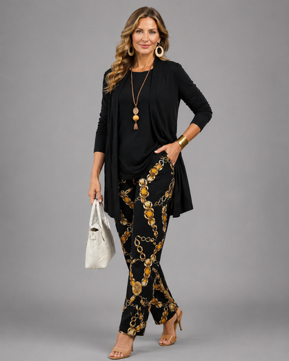 Anneke™ | Elegante Driedelige Set Met Print