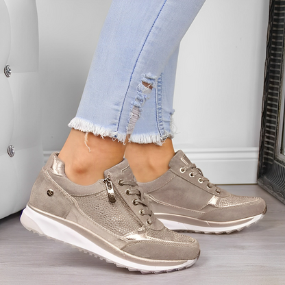 Noor™ | Orthopedische Sleehak Sneakers Met Zijrits