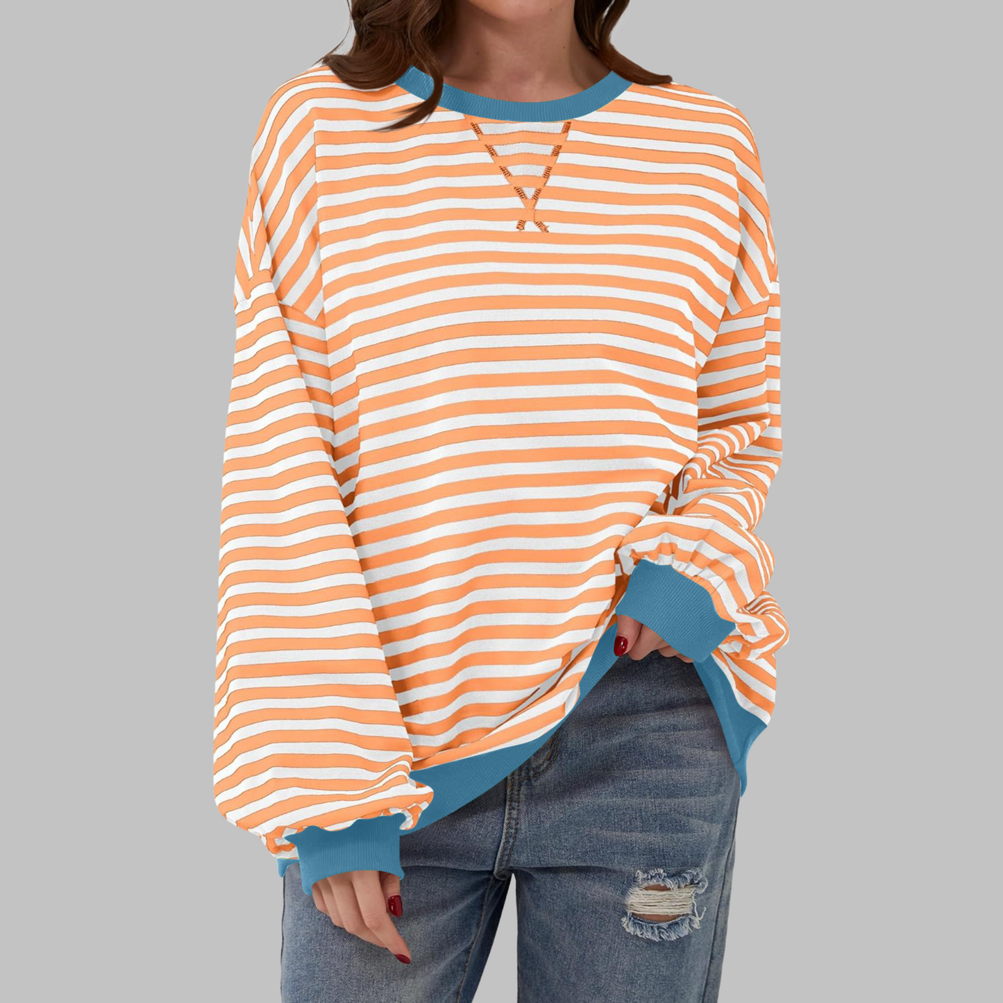 Juna™ | Casual gestreepte relaxte sweater