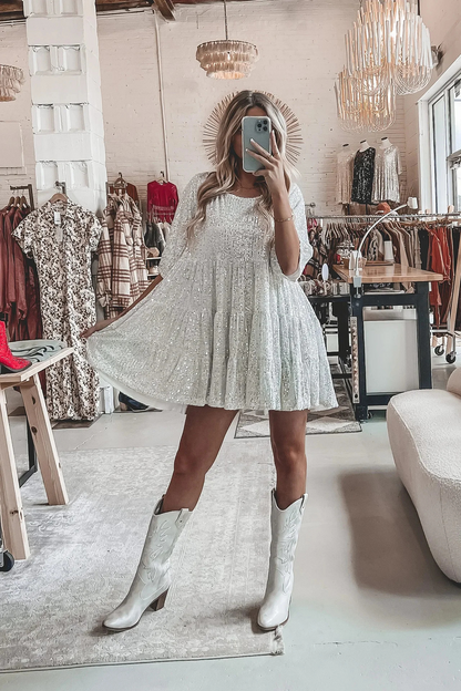 Lilia™ | Elegante losse feestjurk met pailletten