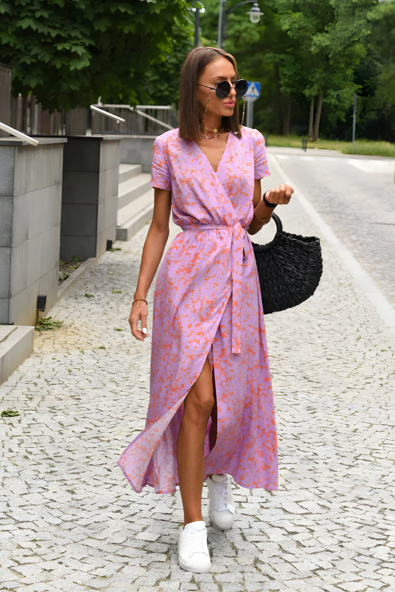 Neria™ | Elegante bedrukte maxi jurk