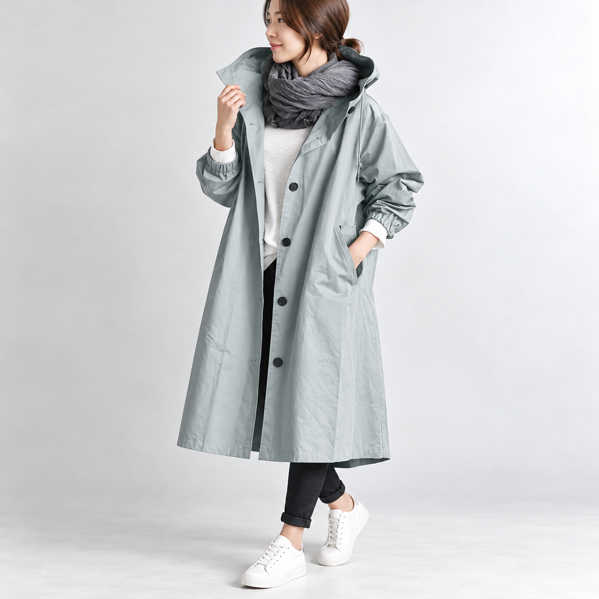Wendy™ | Lange Trenchcoat Met Capuchon