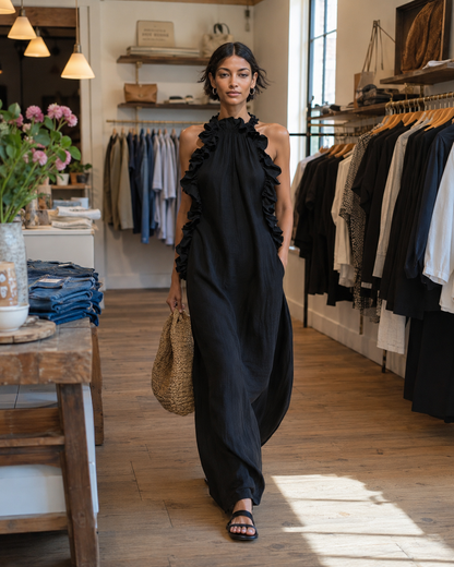 Isolde™ | Buikbedekkende Maxi Jurk Met Ruches