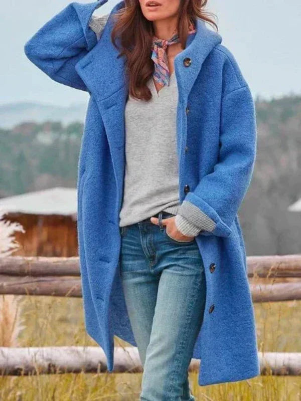 Marit™ | Lange Wollen Winterjas met Capuchon 4