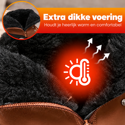 Sylvia™ | Warme Orthopedische Enkellaarsjes Met Blokhak