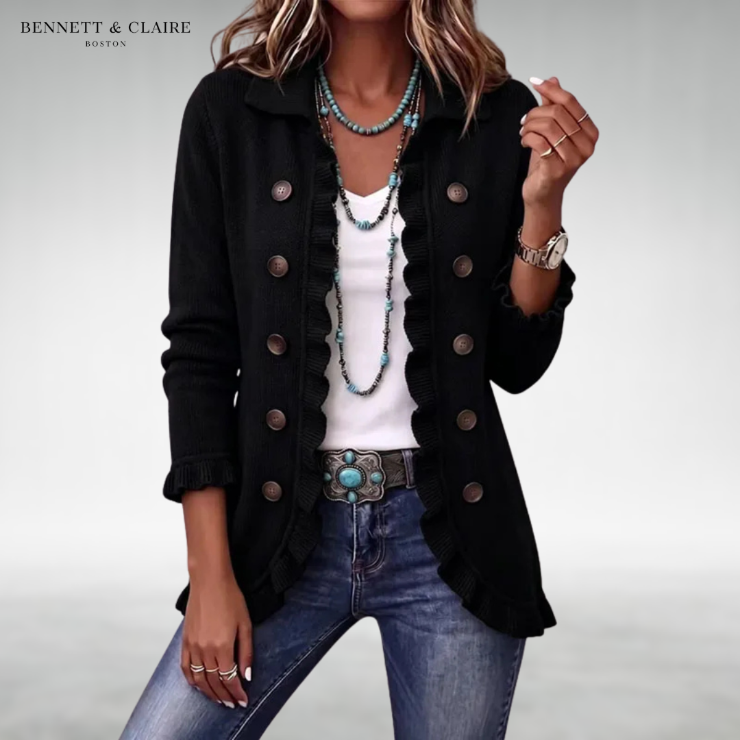 Marga™ | Elegant Gebreid Vest Met Ruches 5
