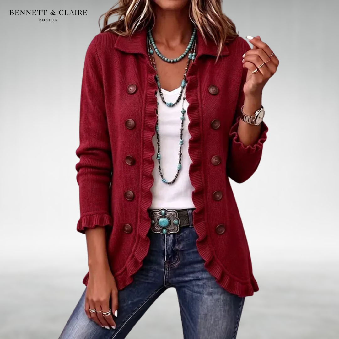 Marga™ | Elegant Gebreid Vest Met Ruches 6
