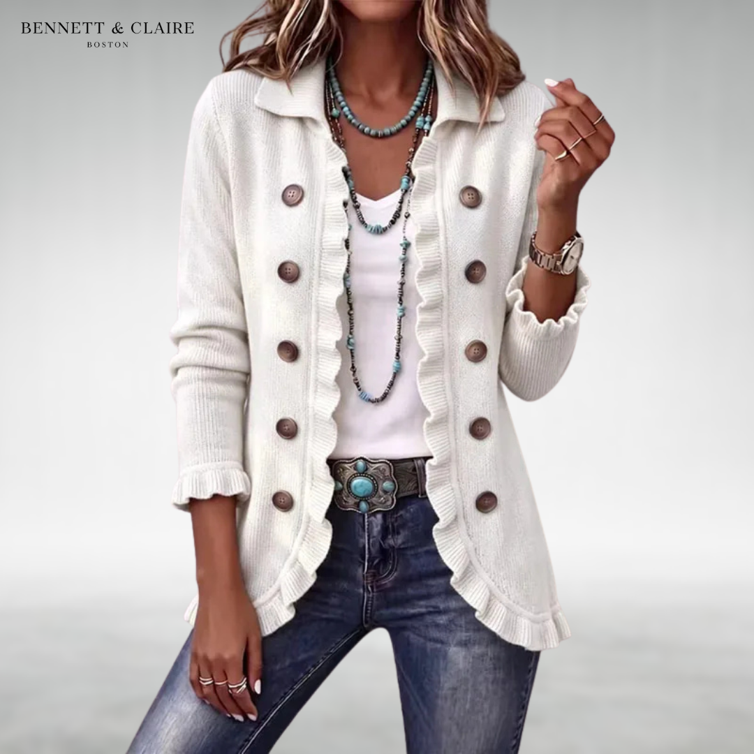 Marga™ | Elegant Gebreid Vest Met Ruches 4