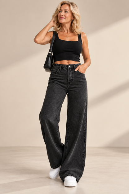 Jade™ | High Waist Jeans met Wijde Pijpen