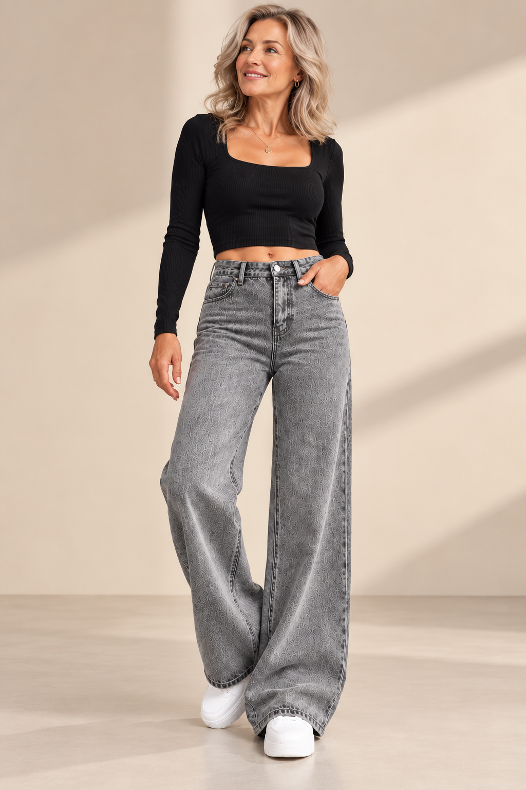 Jade™ | High Waist Jeans met Wijde Pijpen