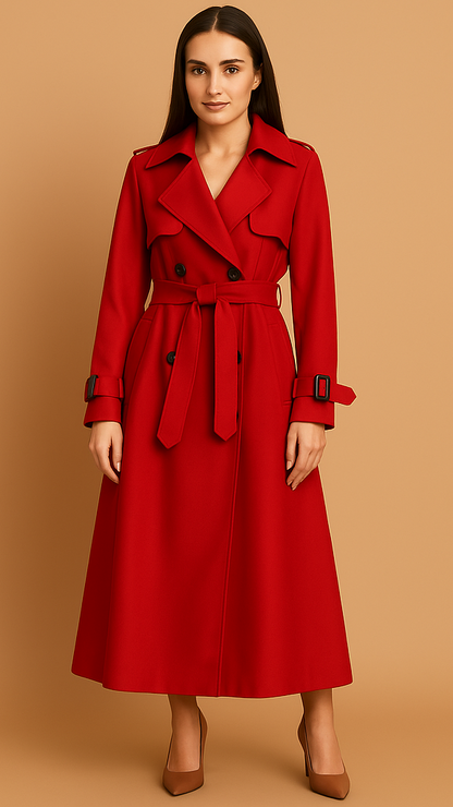 Leven™ | Stijlvolle lange trenchcoat