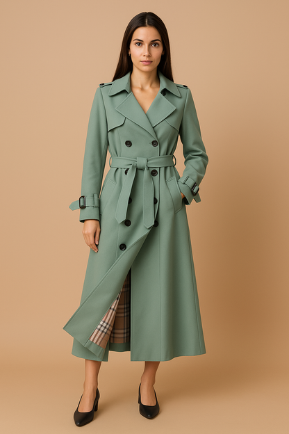 Leven™ | Stijlvolle lange trenchcoat