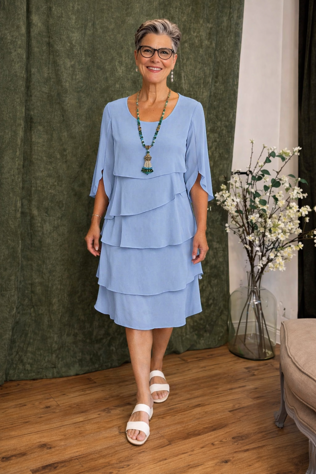 Ingrid™ | Elegante Gelaagde Mini Jurk