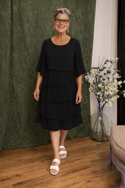 Ingrid™ | Elegante Gelaagde Mini Jurk