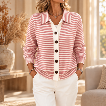 Lotte™ | Gestreept Vest met Kraag en Knopen 4