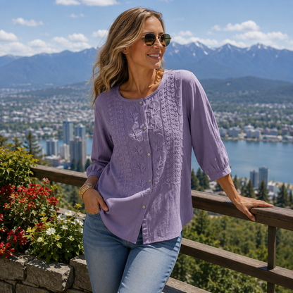 1 + 1 free Amelie™ | Elegante Geborduurde Blouse