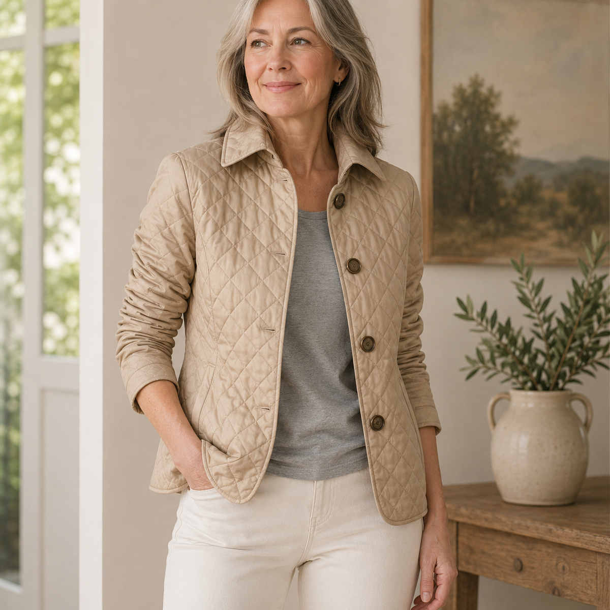 Mieke™ | Getailleerde Gewatteerde Jas met Ruitdetails 2