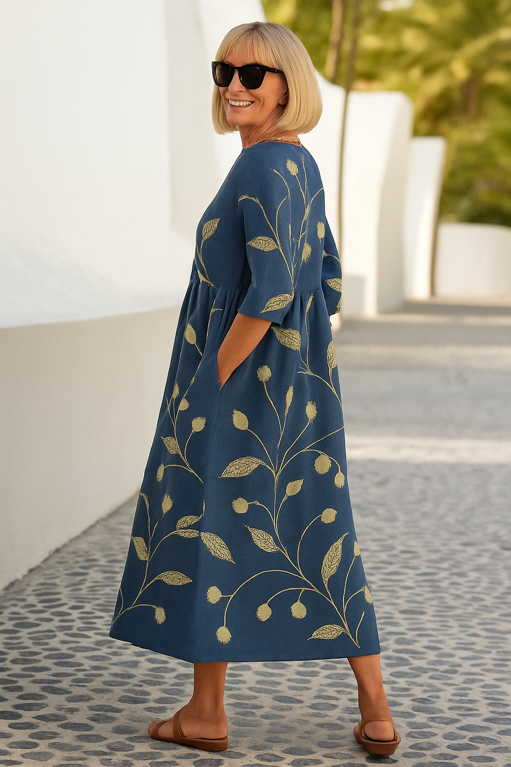 Elin™ | Elegante Soepelvallende Midi Jurk