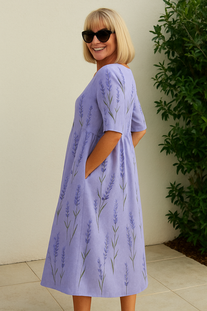 Elin™ | Elegante Soepelvallende Midi Jurk